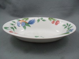 Passionbird oval serving dish rimmed